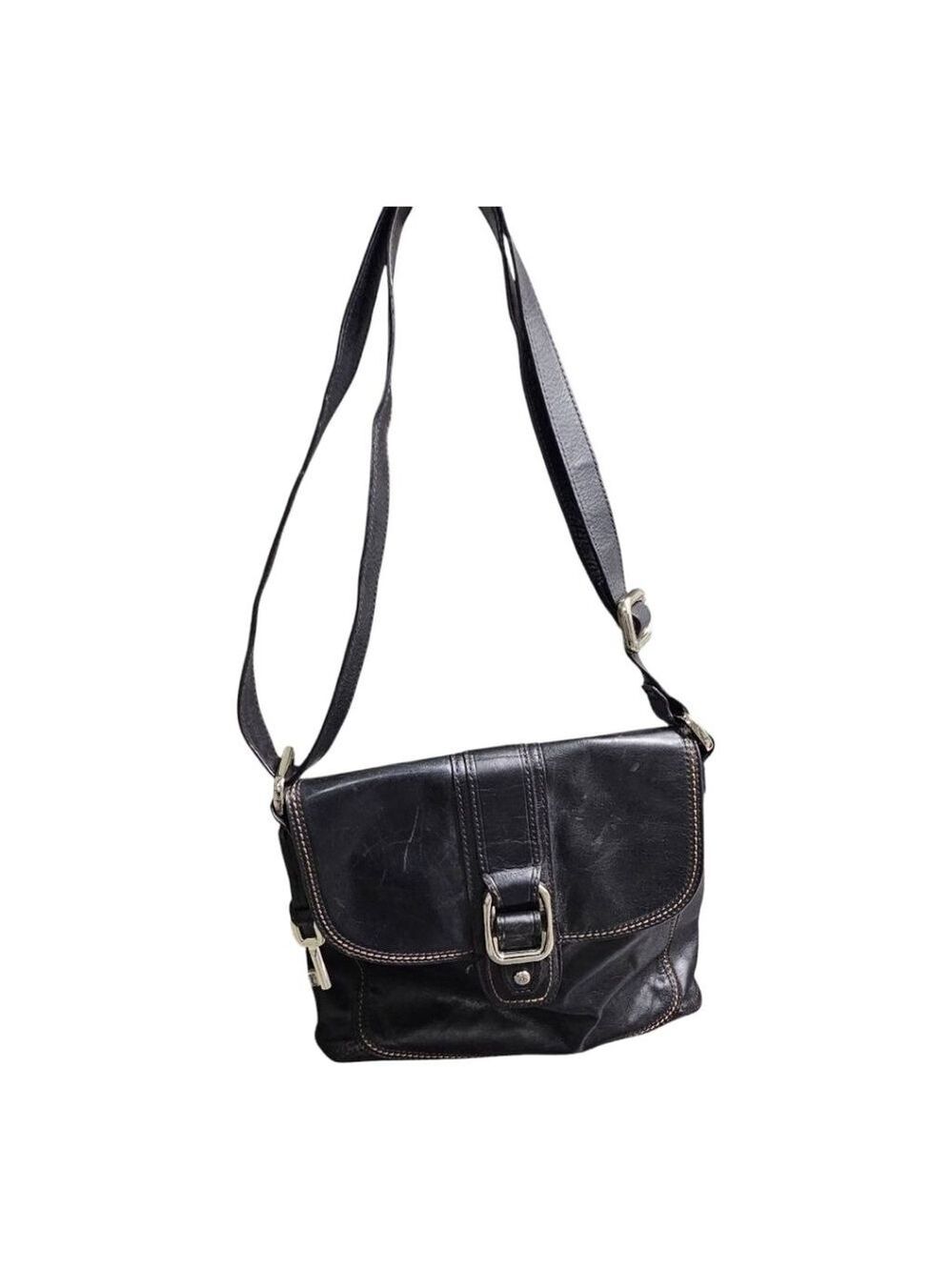 Women's Vintage Fossil Leather Crossbody Bag Black - Picture 8 of 16